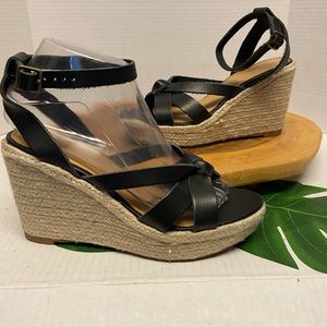 Soludos Leather ankle Strap Sandal Wedges